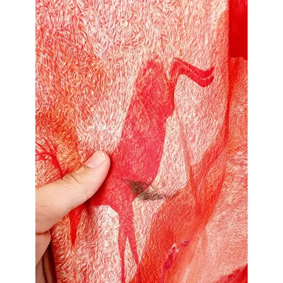 ALLSAINTS Melody Nerissa Peach Deer Print Midi Slipdress In Pink 10 - Picture 6 of 7